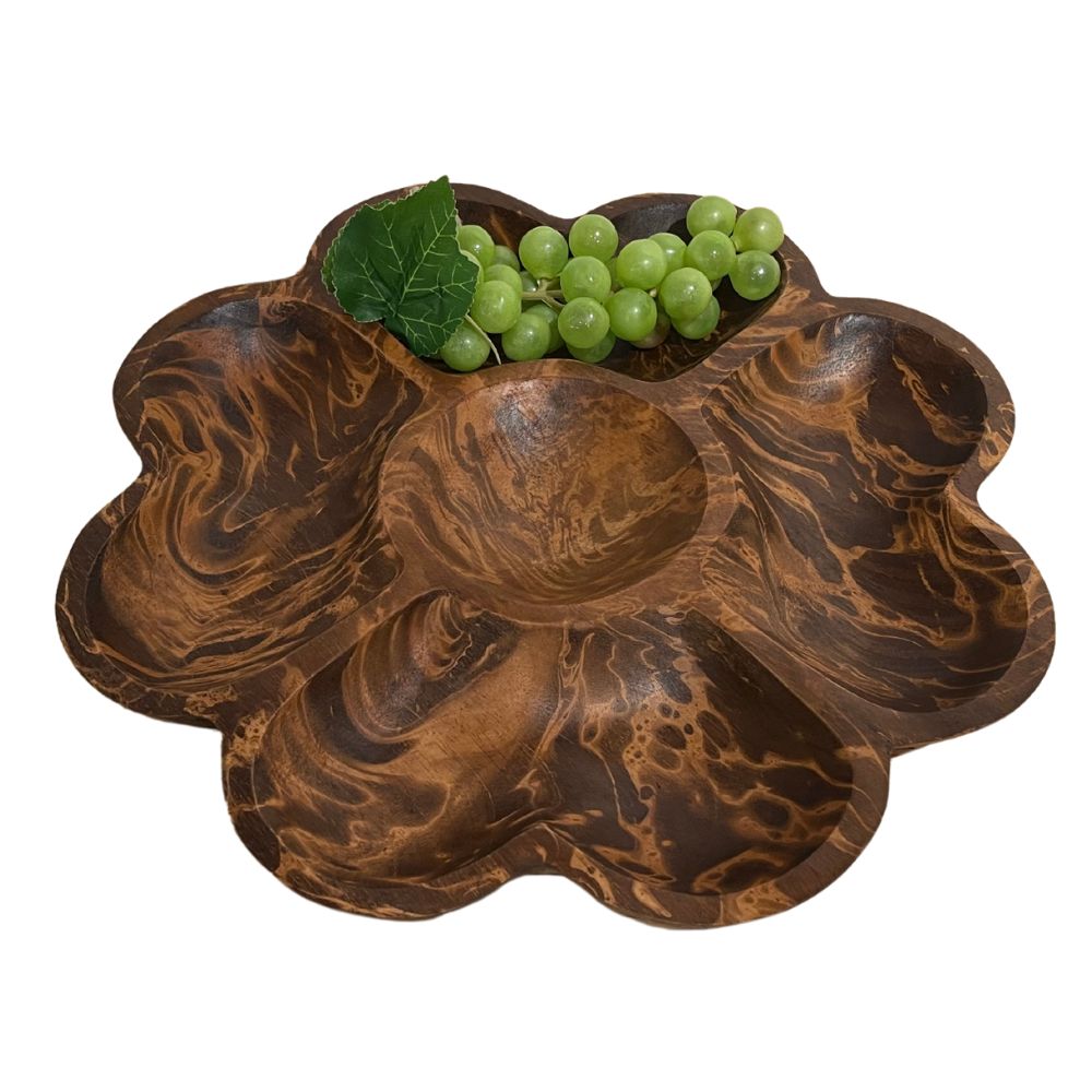 Mango Wood Flower Tray Platter Enterntaining Gift Ideas